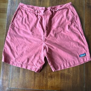 Patagonia Red Flat Front Shorts Lightweight 8 inches Waist 35 inch